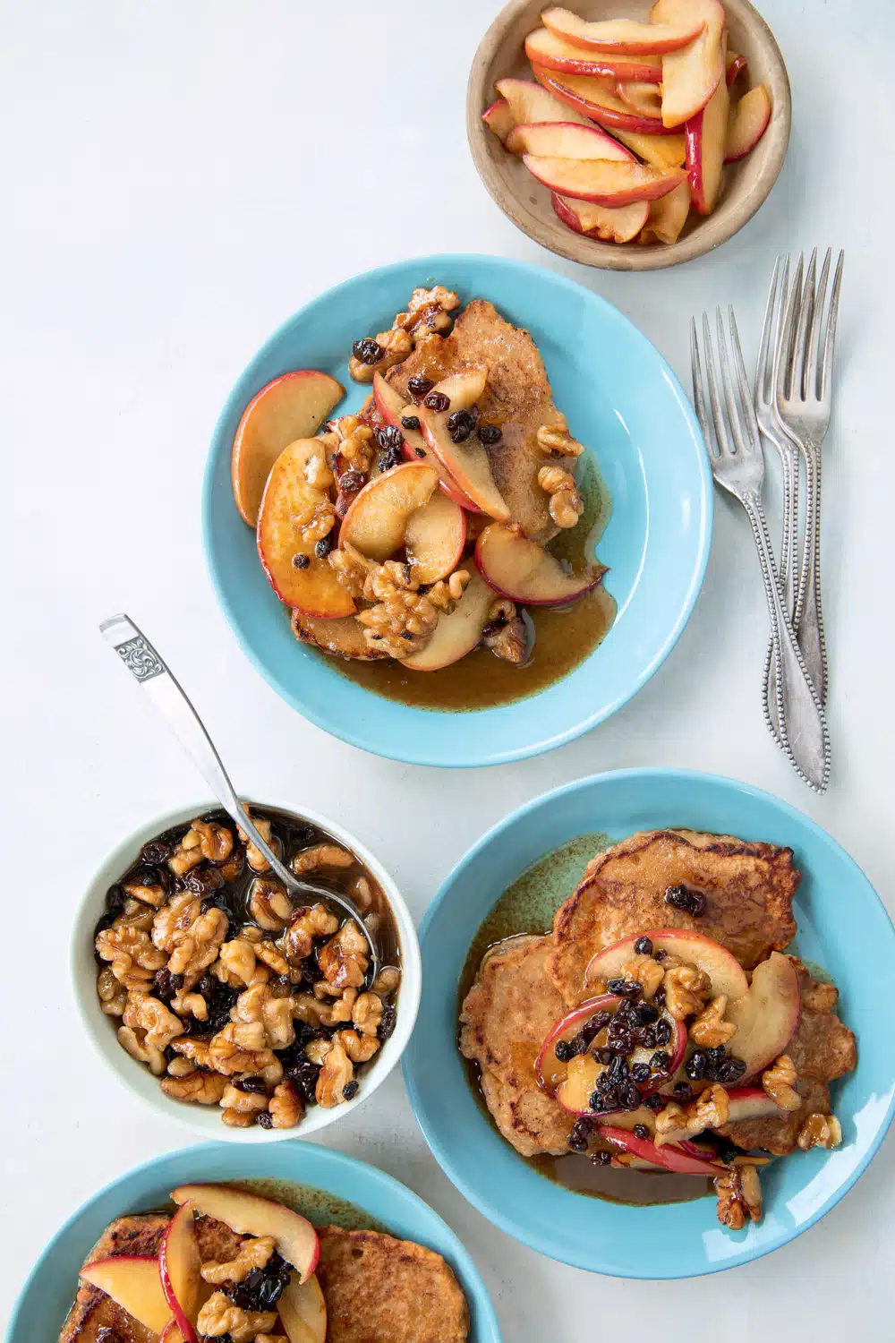 Apple Cider Pancakes with Walnut Compote