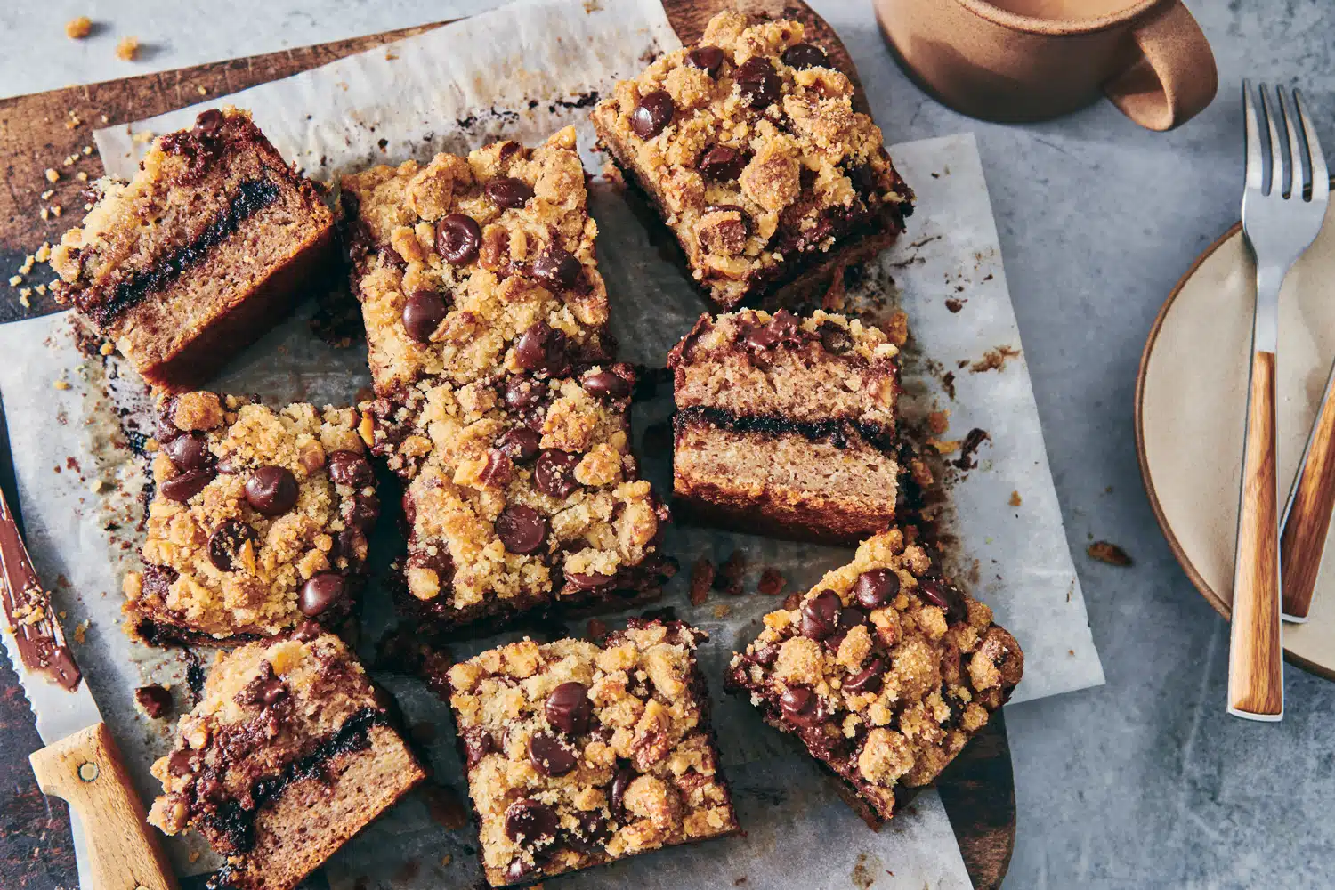 Chocolate-Walnut-Banana Coffee Cake