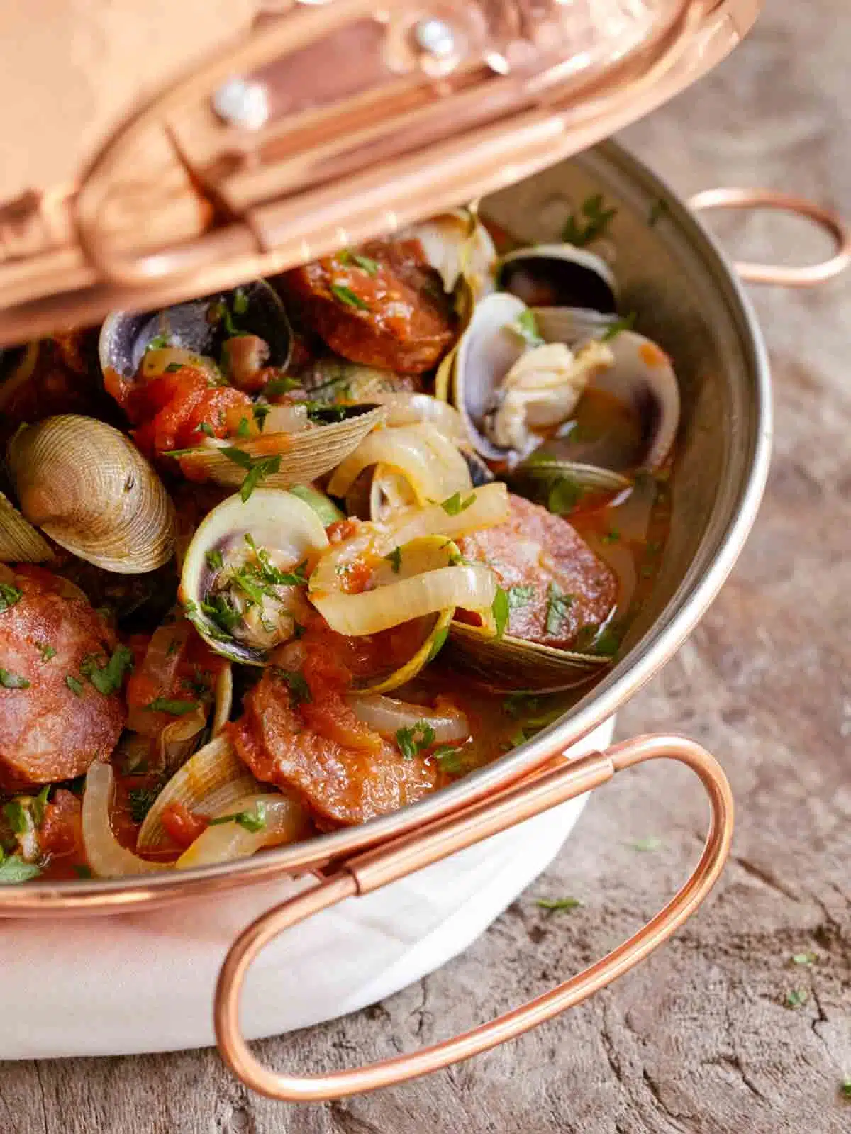 David Leite’s Cataplana (Portuguese Clams and Sausage)