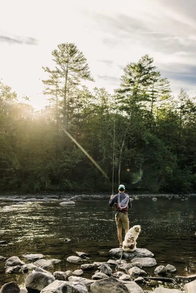 Fishing on the Housatonic River in West Cornwall, Connecticut