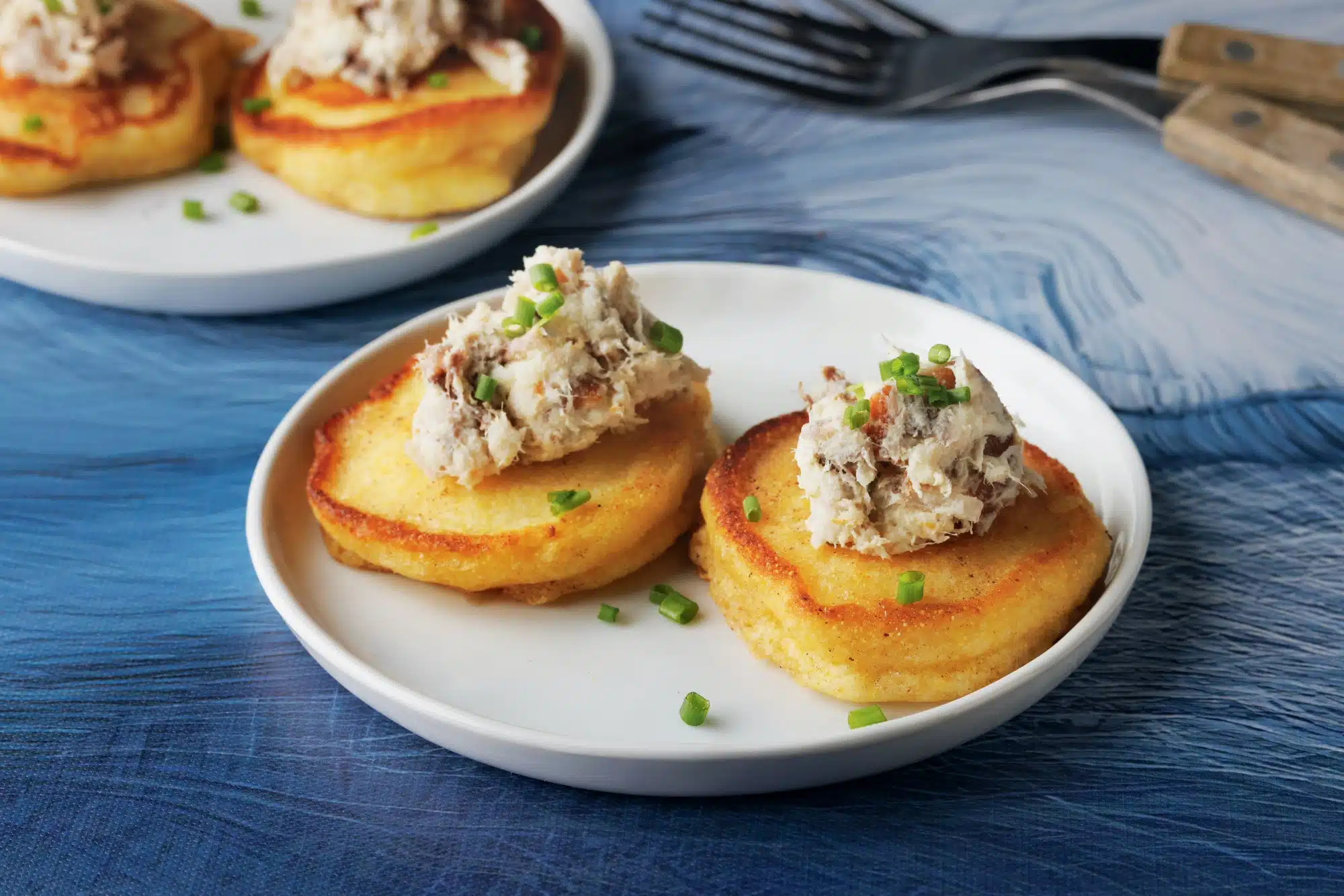 Neptune Oyster’s Johnnycakes with Bluefish Pâté
