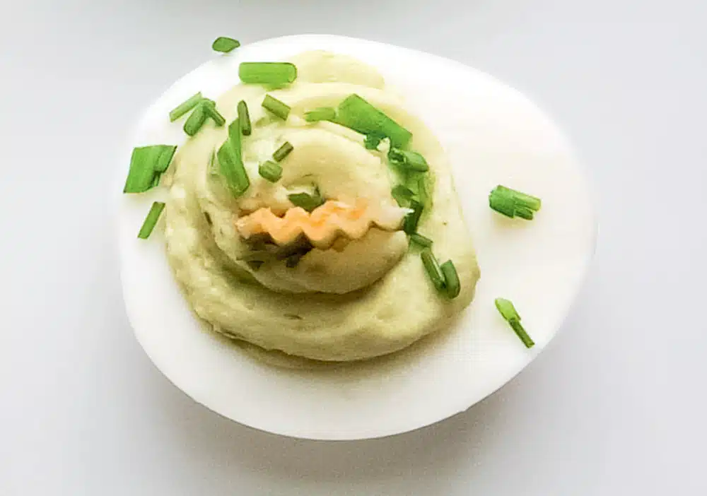 Loaded Baked Potato Deviled Eggs