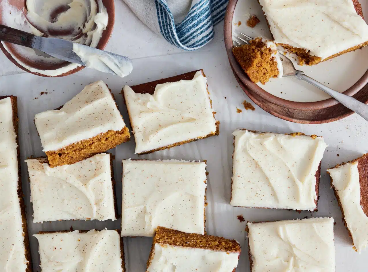 Mom’s Pumpkin Sheet Cake Bars with Cream Cheese Frosting