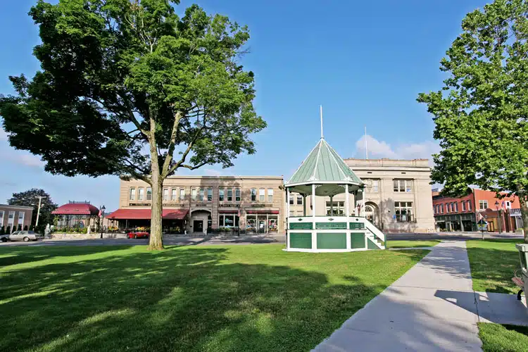 New Milford, CT, gazebo and town green