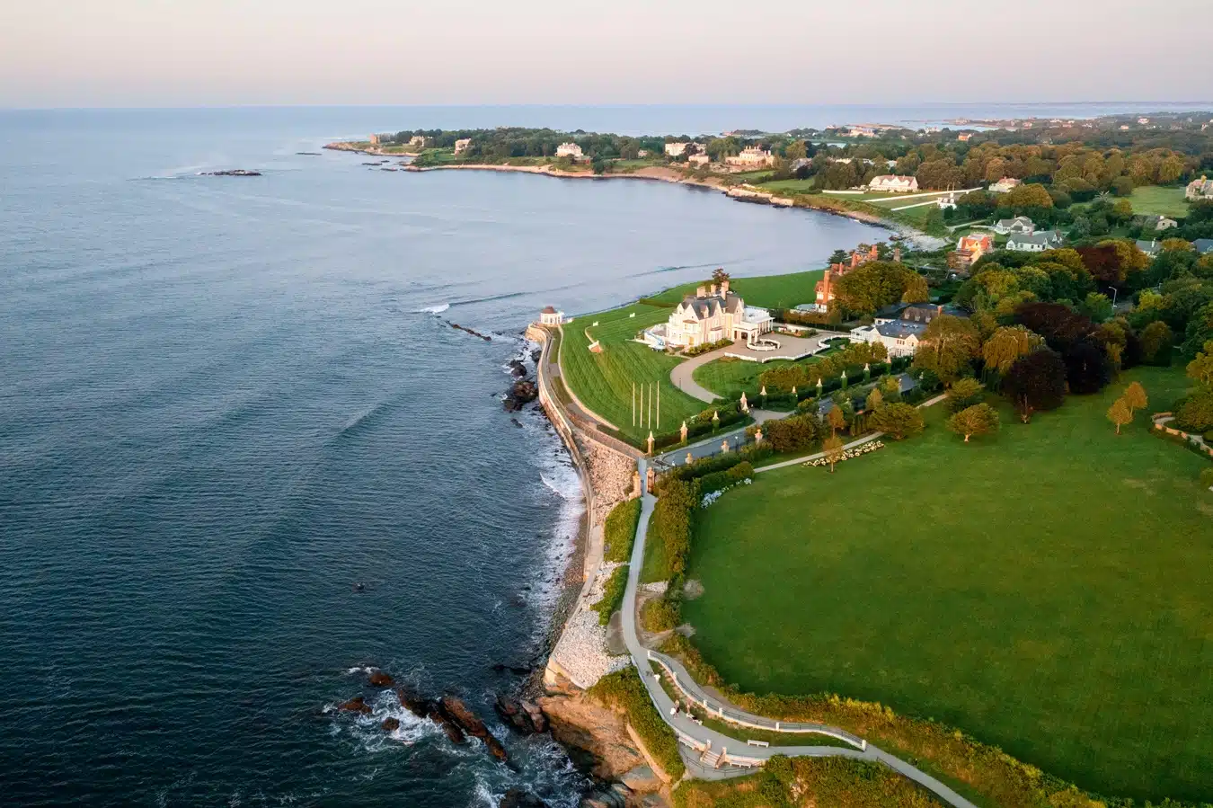 The Newport Cliff Walk in Newport, Rhode Island