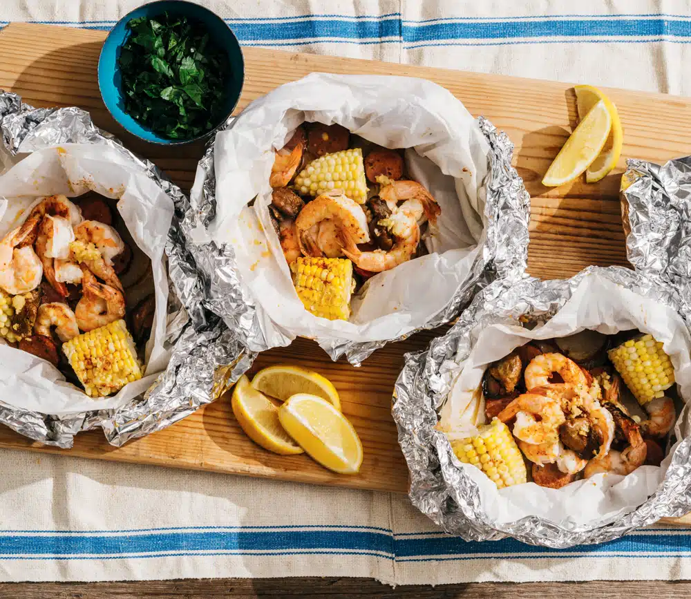 Shrimp and Corn “Clambake” Grill Packs