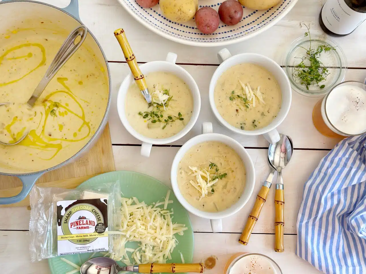 Maine Cheddar, Potato, and Corn Soup