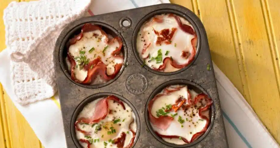 Shirred Eggs and Ham