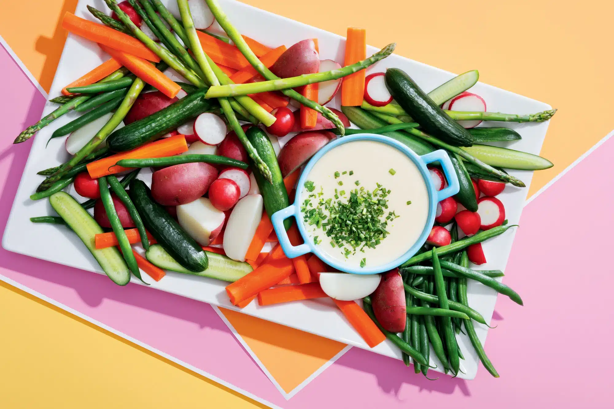 Spring Veggies with Taleggio Fonduta Dip