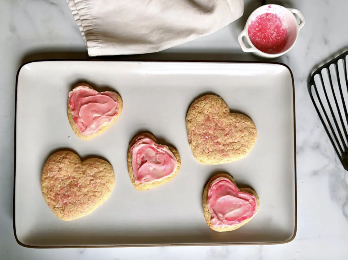Valentine’s Day Sour Cream Sugar Cookies with Cream Cheese Icing