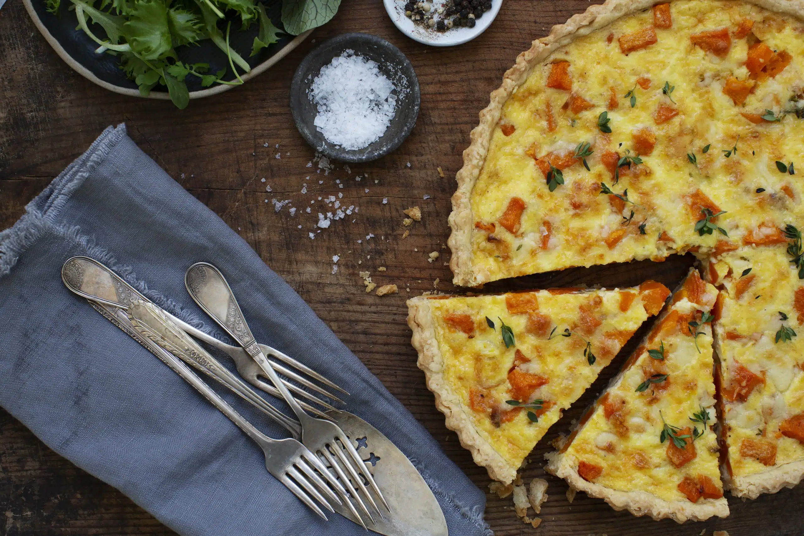 Woodstock Inn Herbed Winter Squash Tart with Cheddar Custard